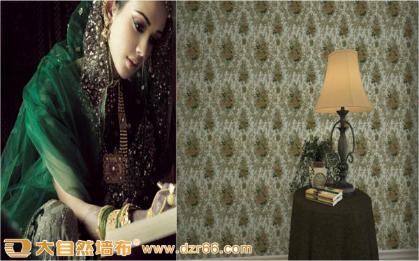 大自然墻布美女效果圖